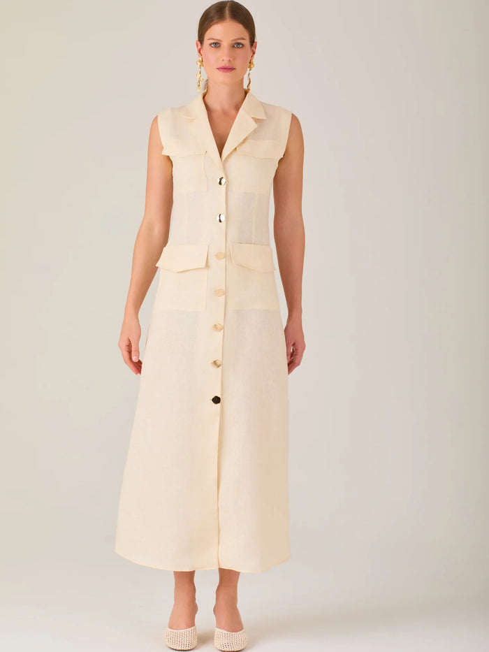 Bengala Long Dress Vanilla