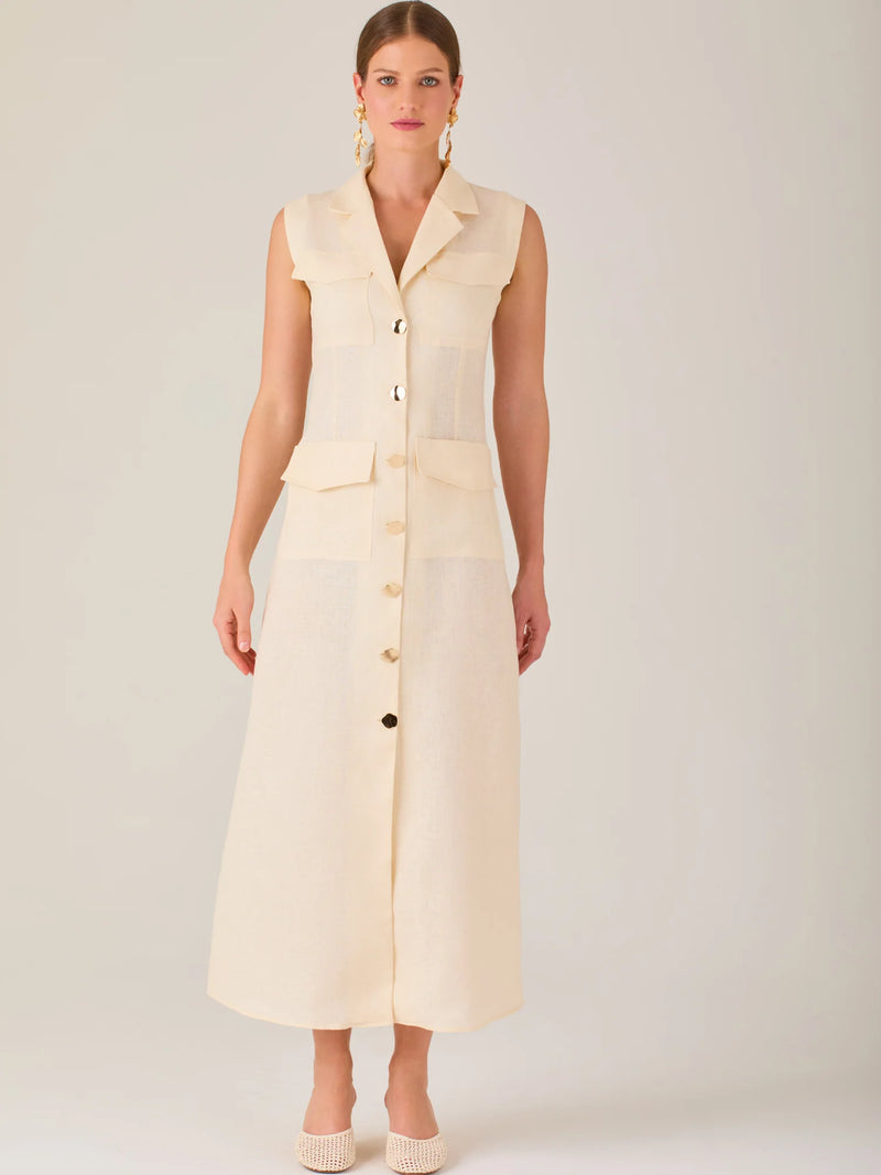 Bengala Long Dress Vanilla