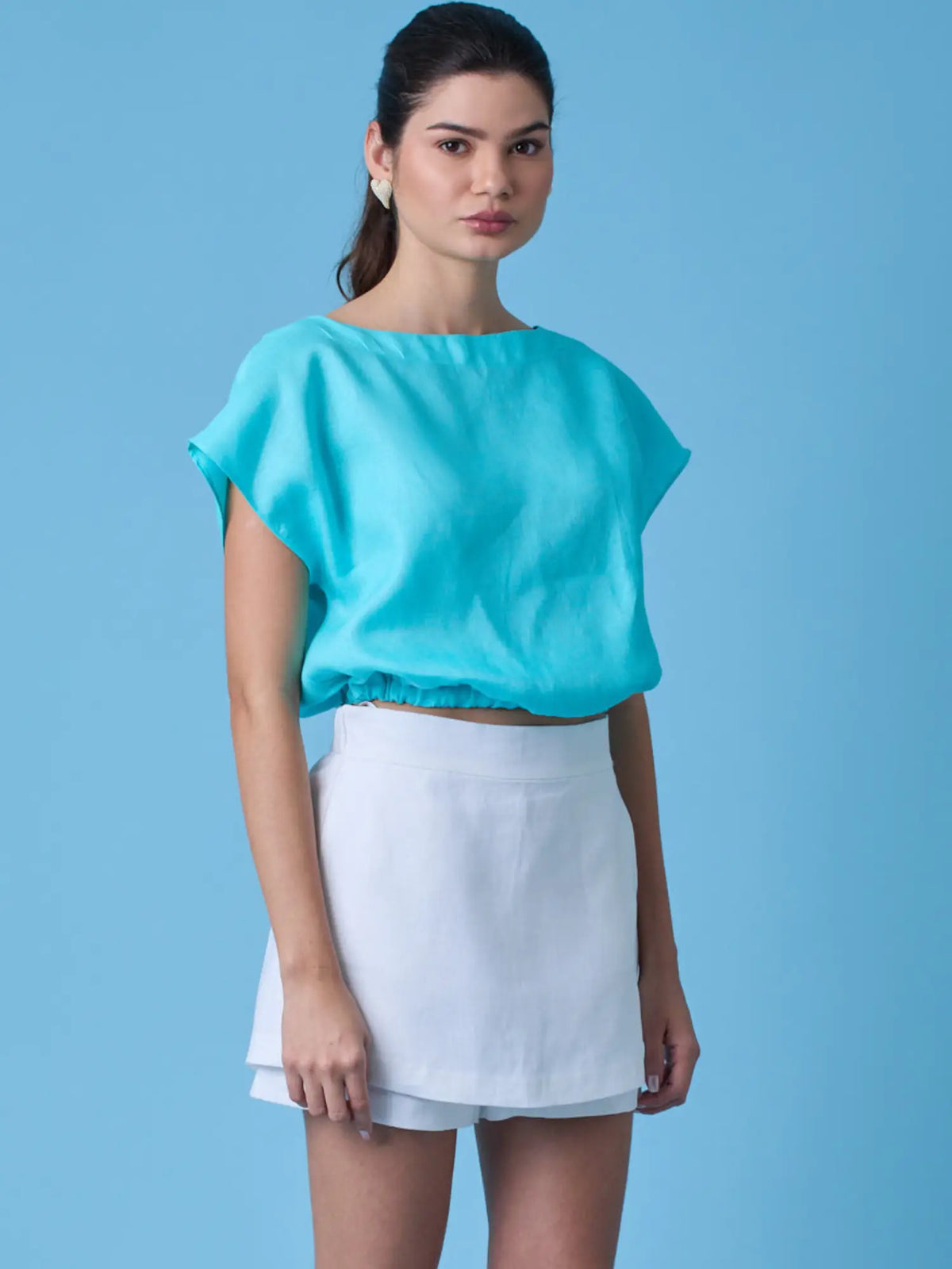 Saki Blouse Aqua