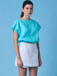 Saki Blouse Aqua