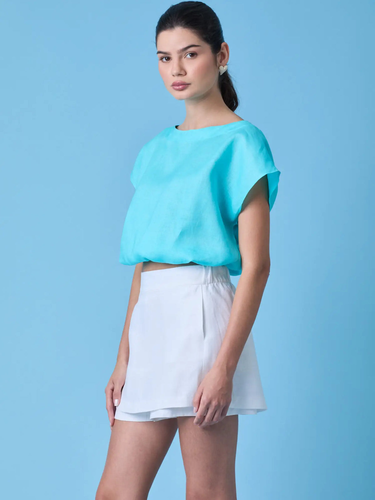 Saki Blouse Aqua