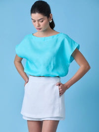 Saki Blouse Aqua