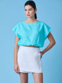Saki Blouse Aqua