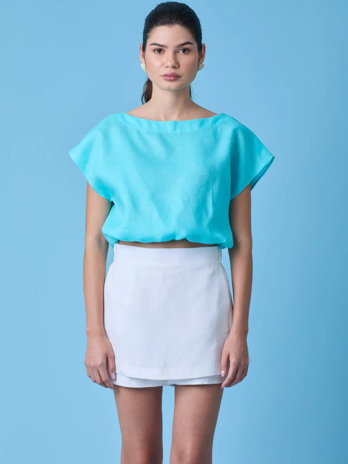 Saki Blouse Aqua