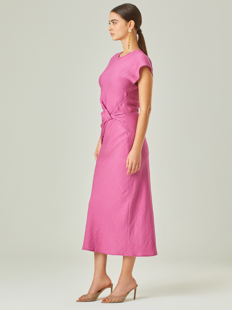 Loura Long Dress in Magenta