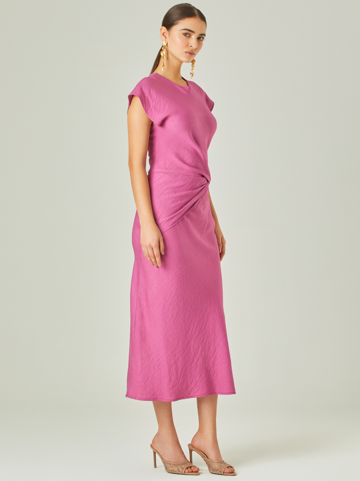 Loura Long Dress in Magenta