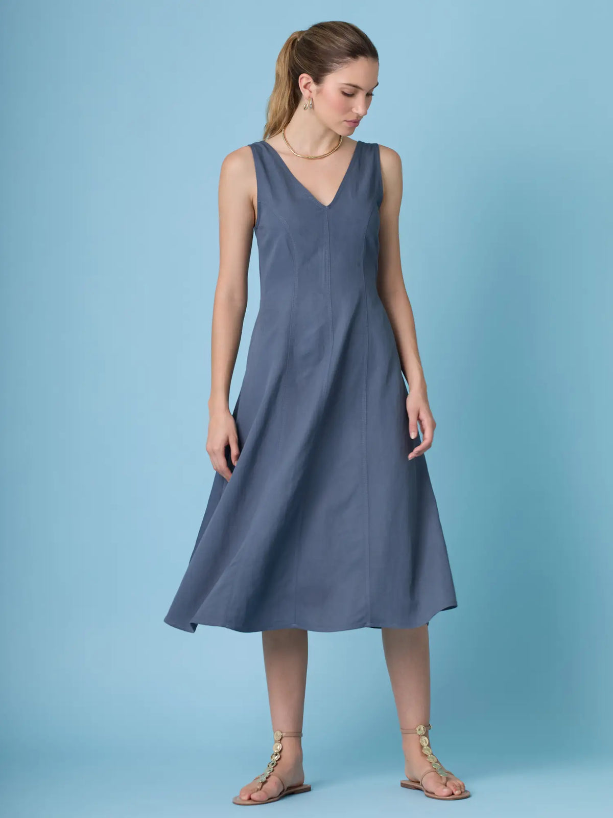 Giglio Long Dress Indigo
