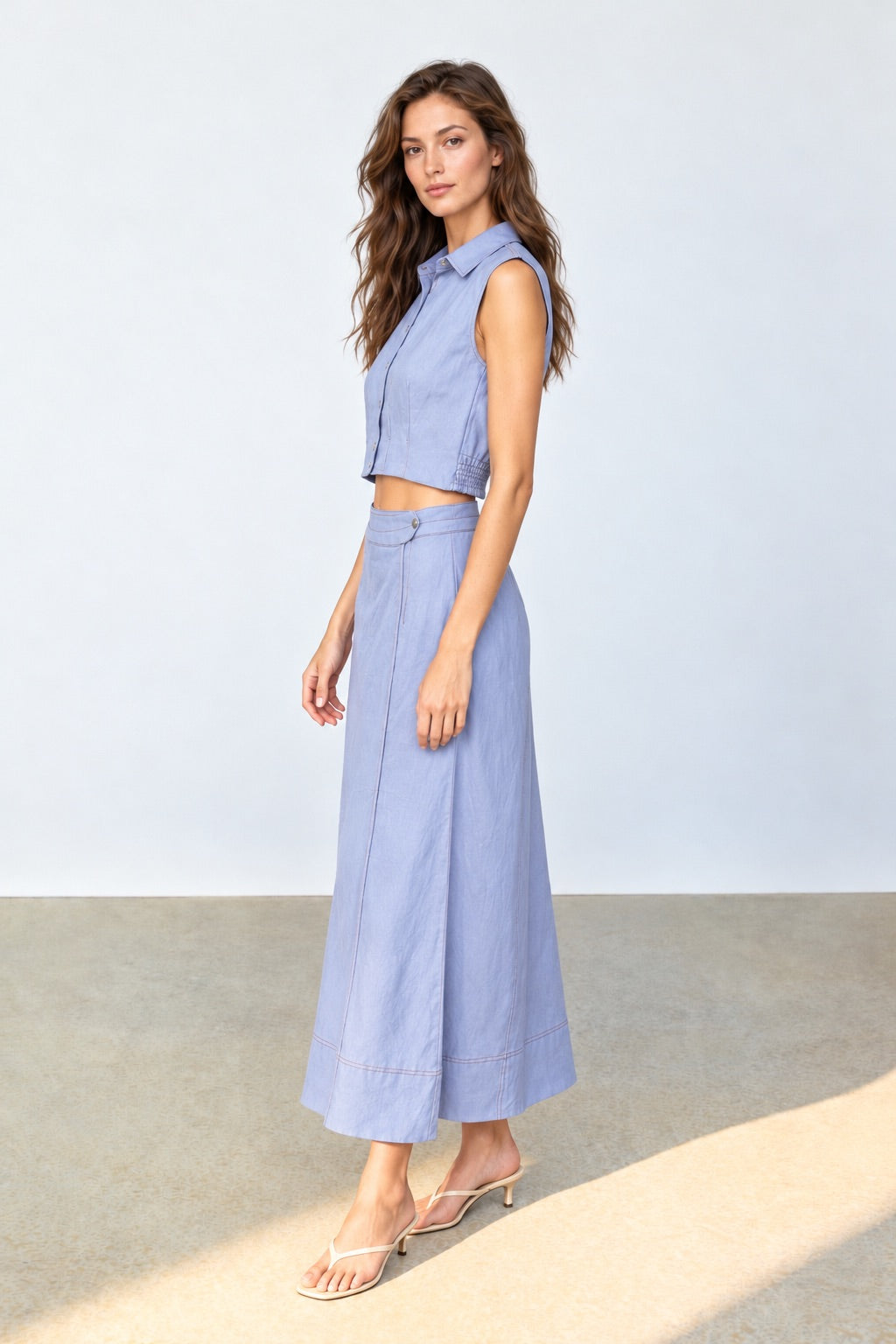 Falda Larga Zolu Baby Blue