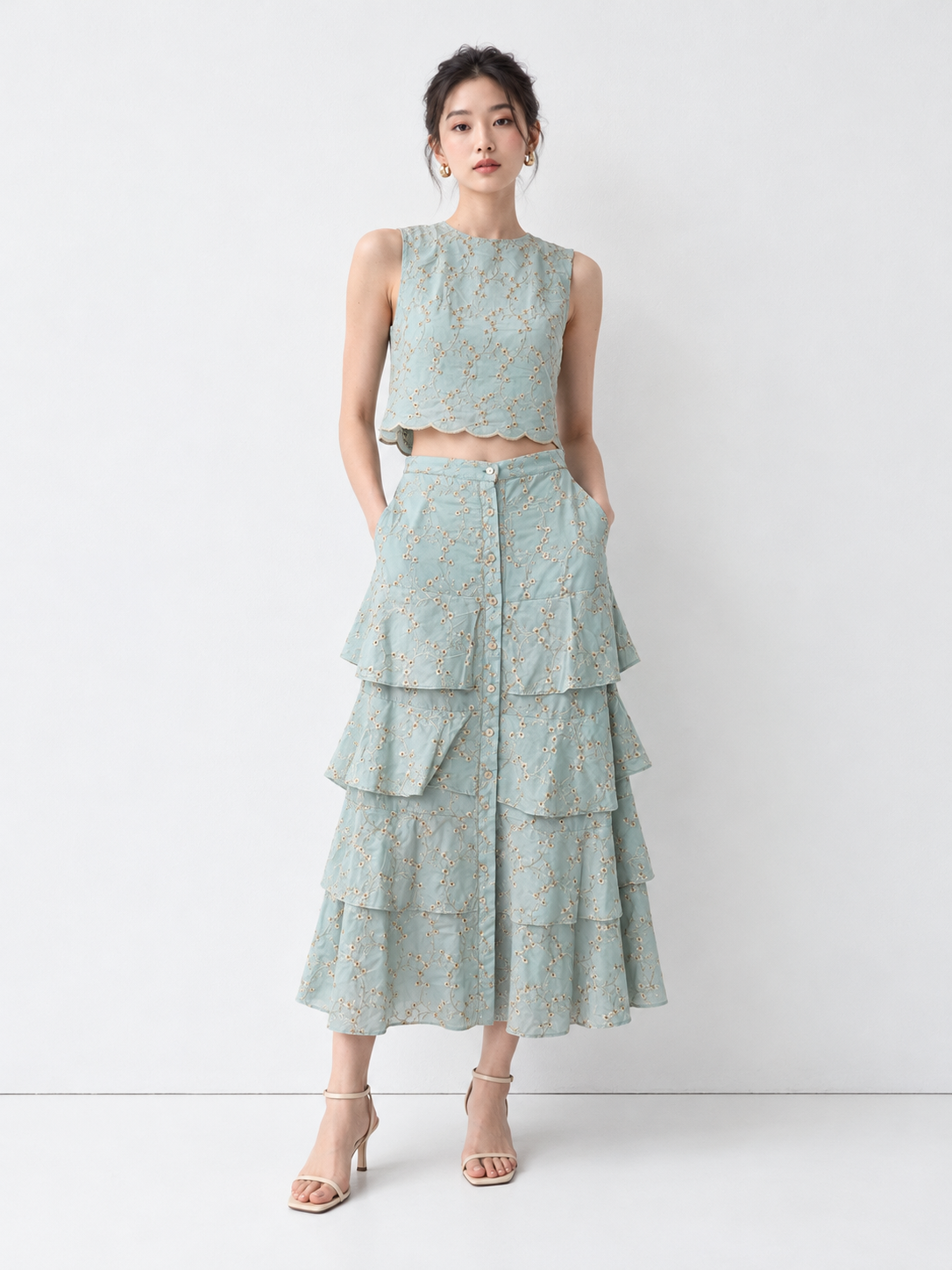 Falda Larga Dolores Baby Blue