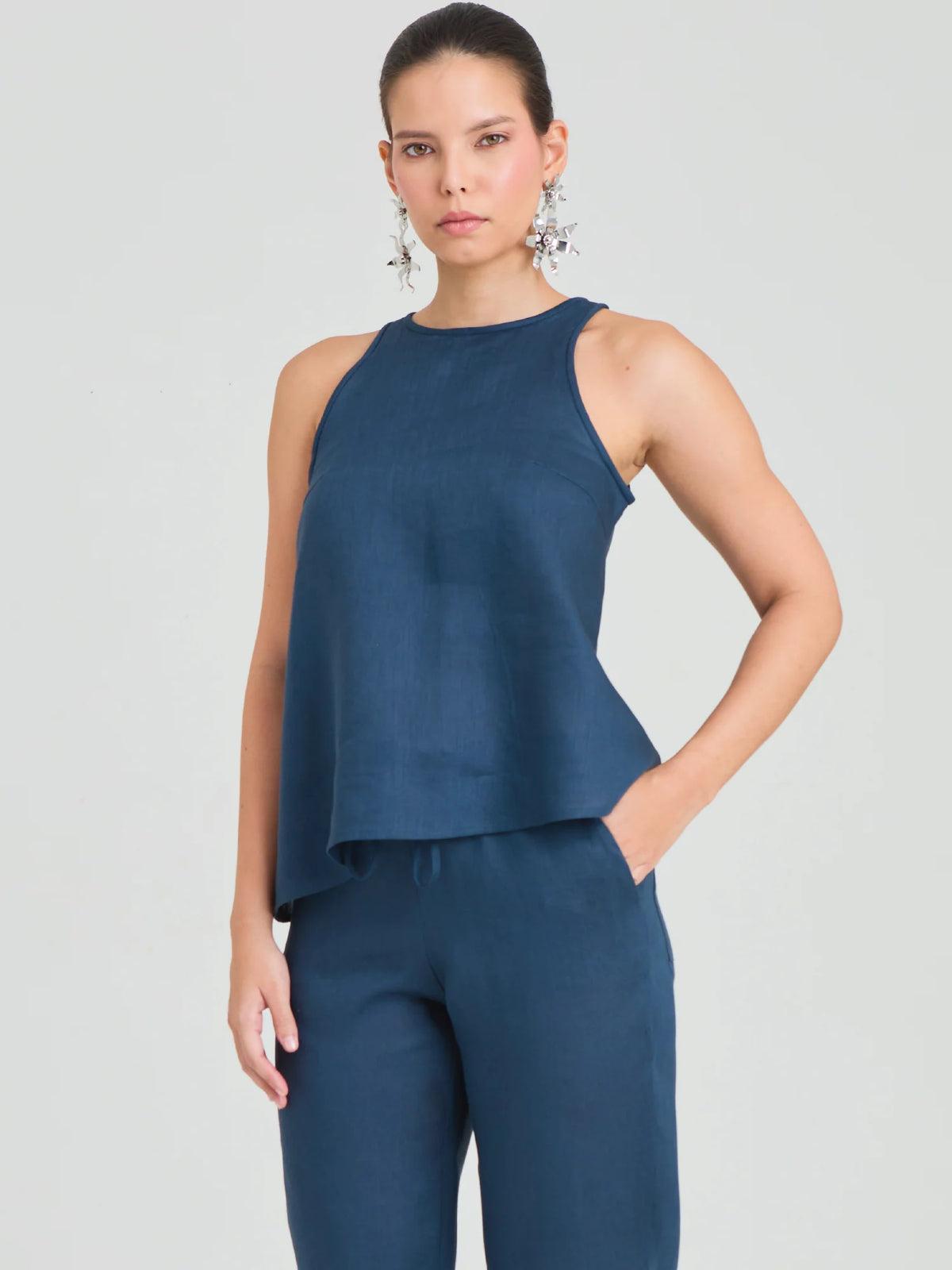 Dinara Navy Blouse