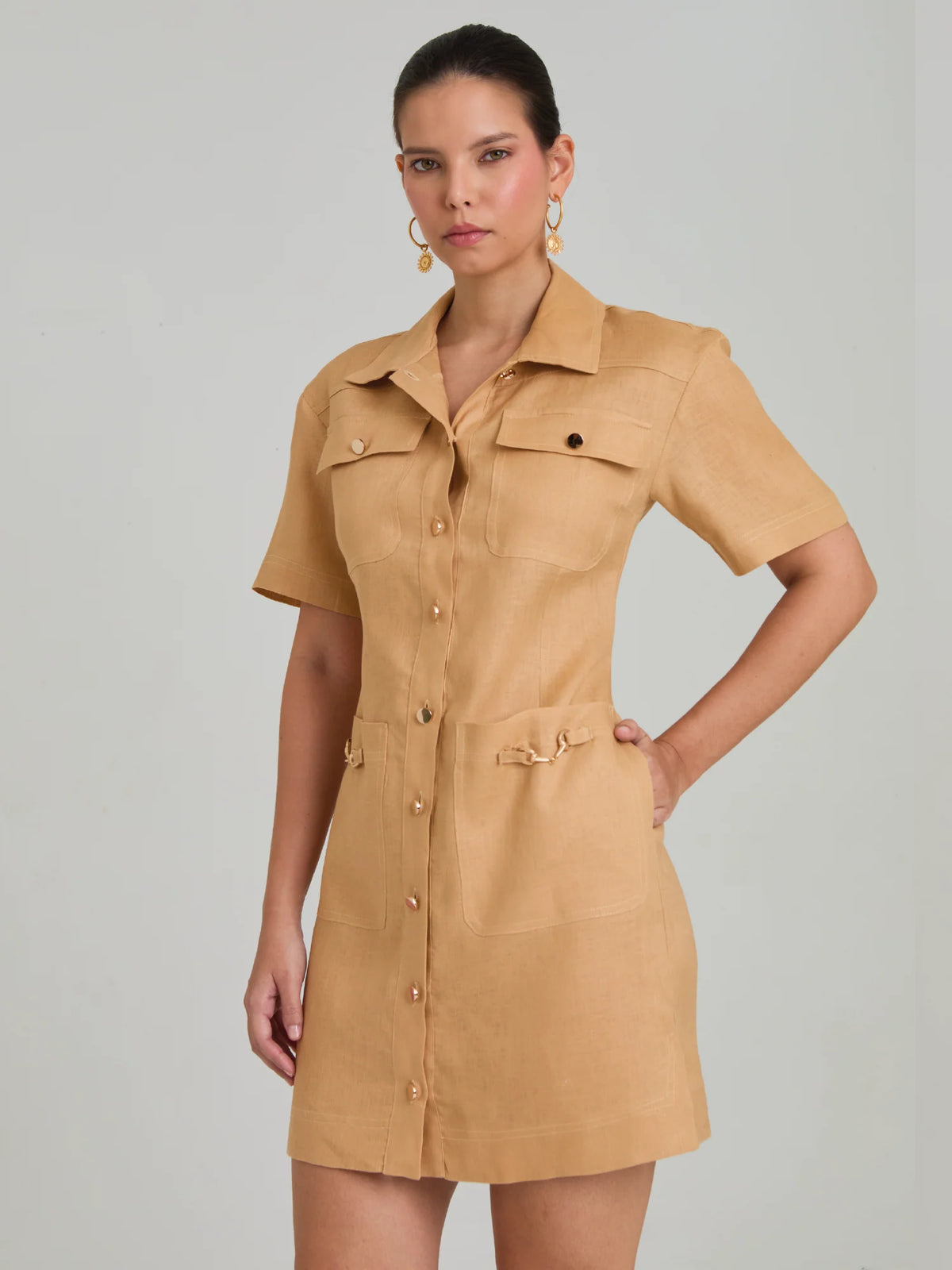 Lavanda Camel Short Dress