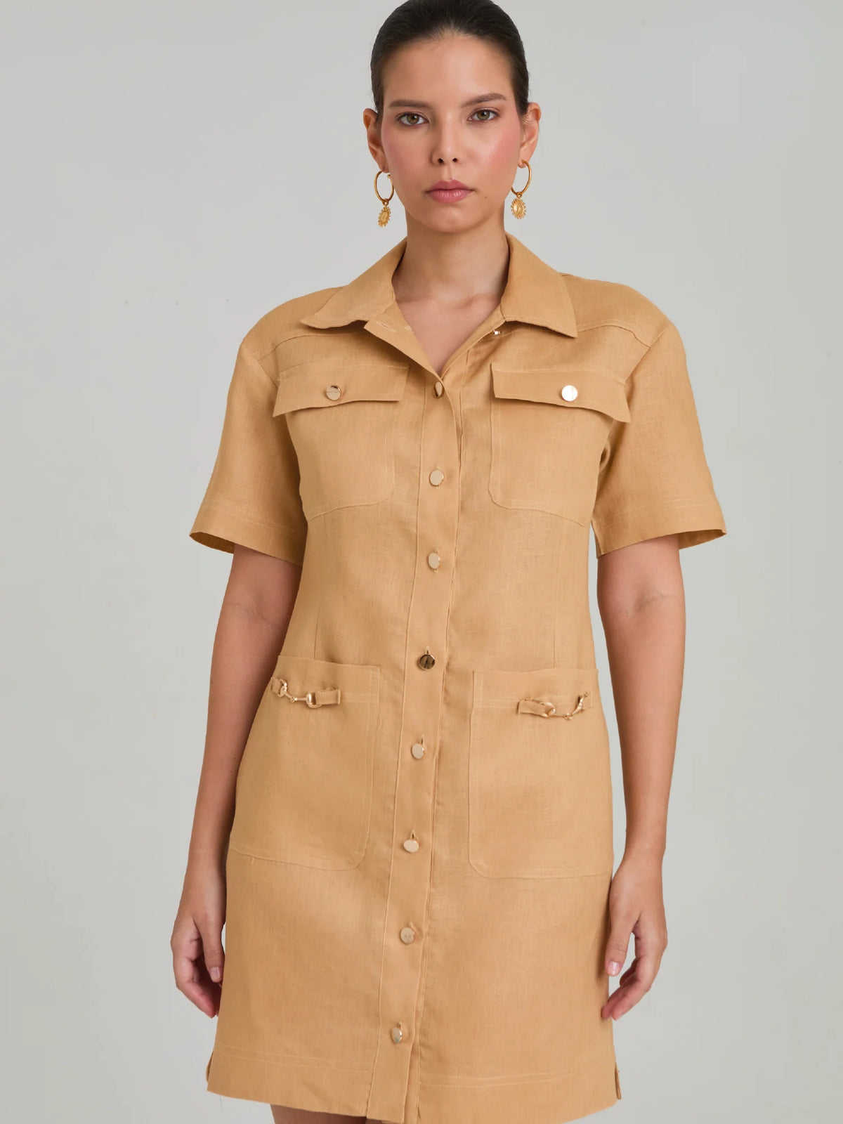 Lavanda Camel Short Dress