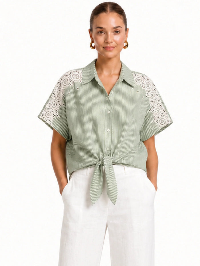 Idalina Green Blouse