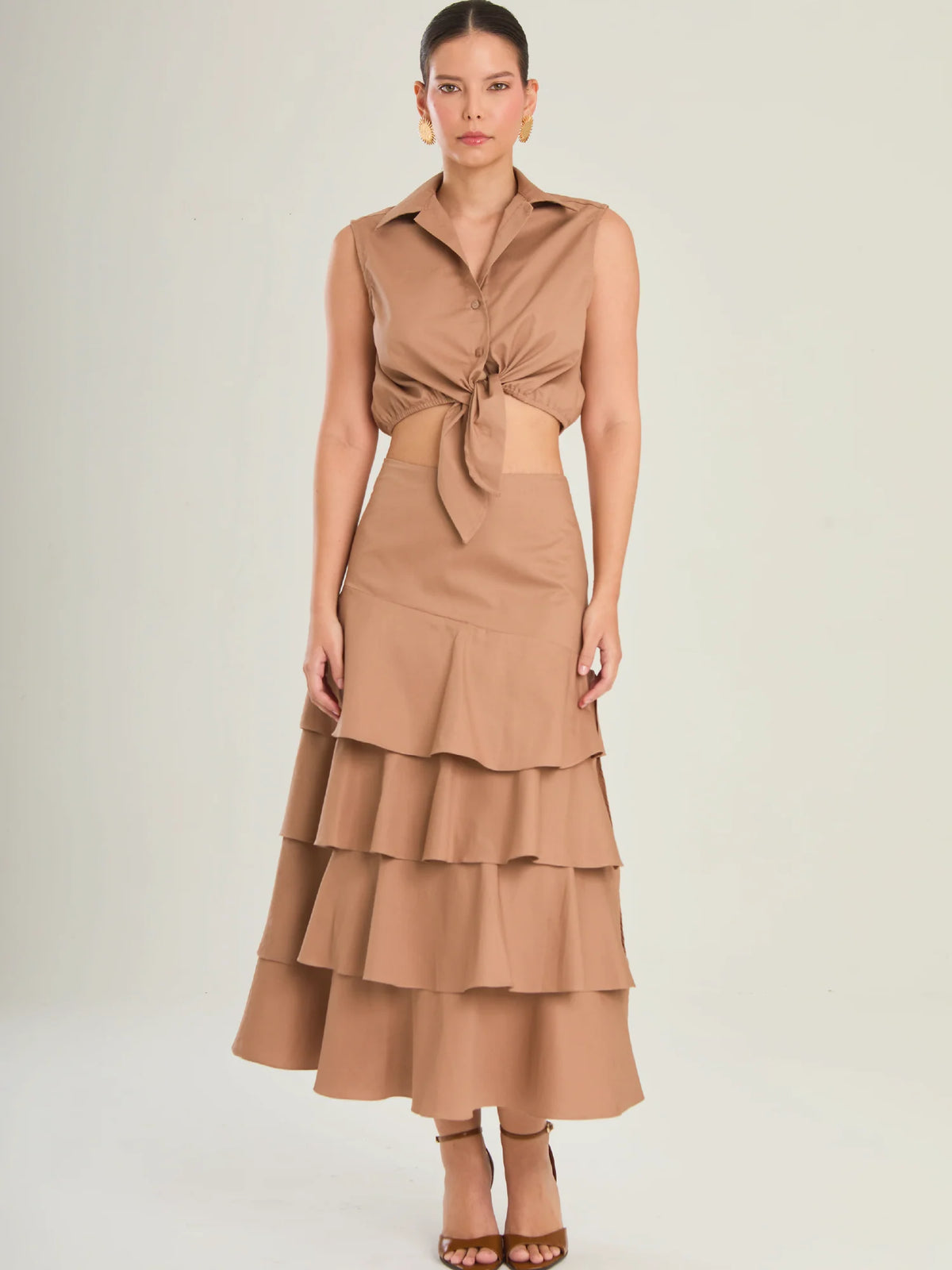Perugia Brown Maxi Skirt