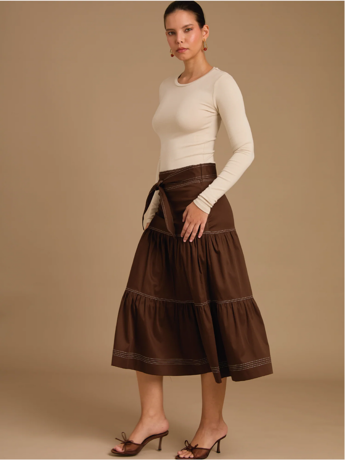 Ancara Brown Maxi Skirt