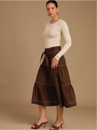 Ancara Brown Maxi Skirt