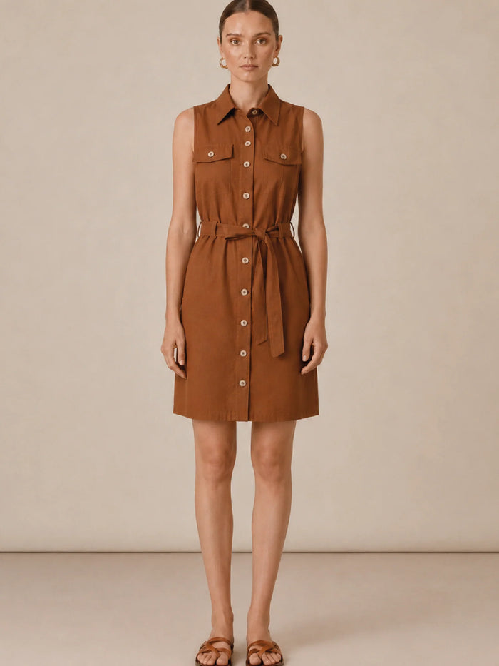 Cosmea Coffe Short Dress