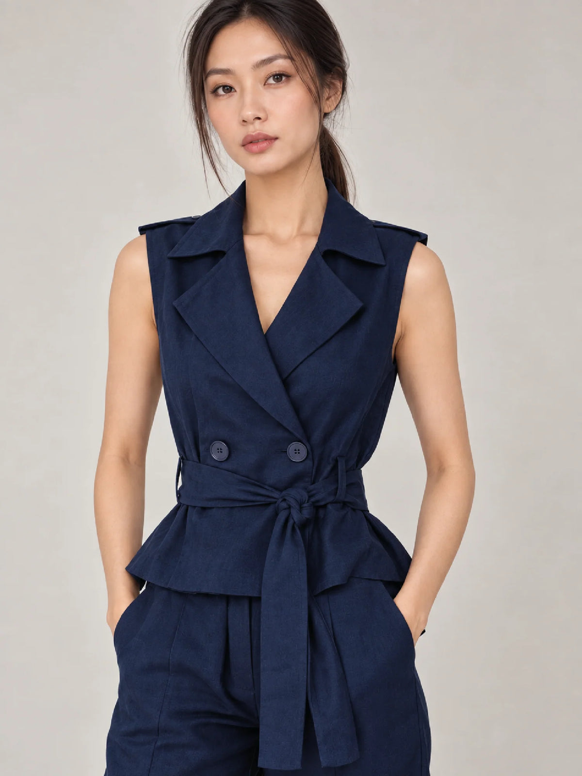 Maura Navy Blouse