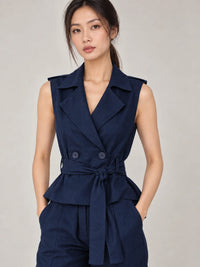 Maura Navy Blouse