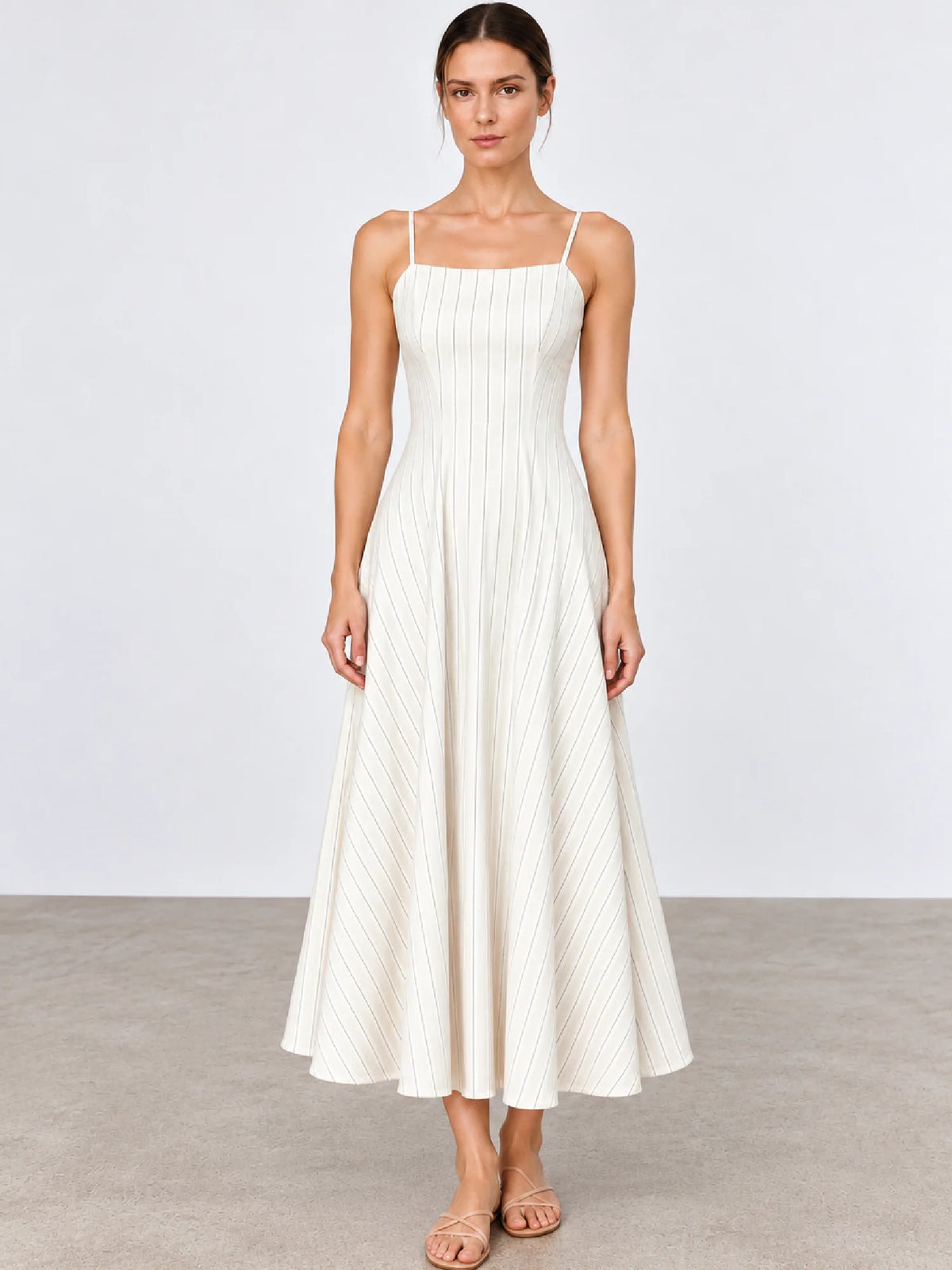 Renne White Long Dress