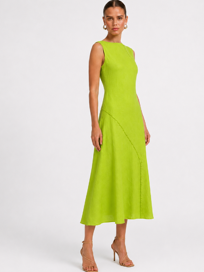 Alanis Lime Long Dress