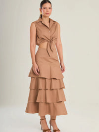 Perugia Brown Maxi Skirt