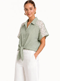Idalina Green Blouse