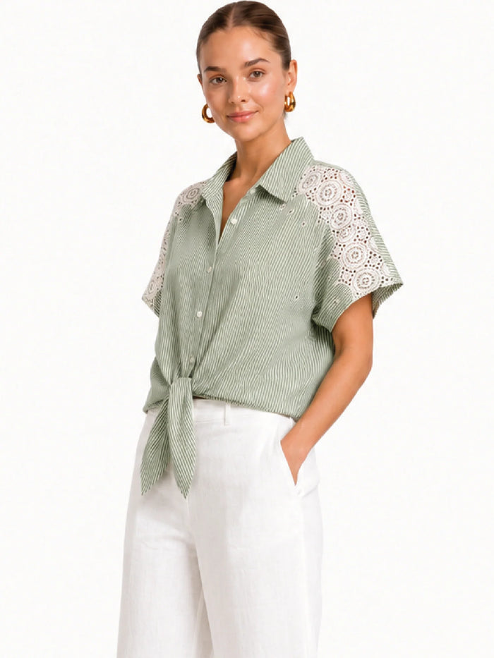 Idalina Green Blouse
