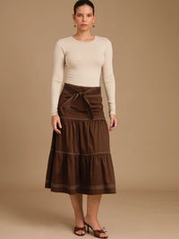 Ancara Brown Maxi Skirt