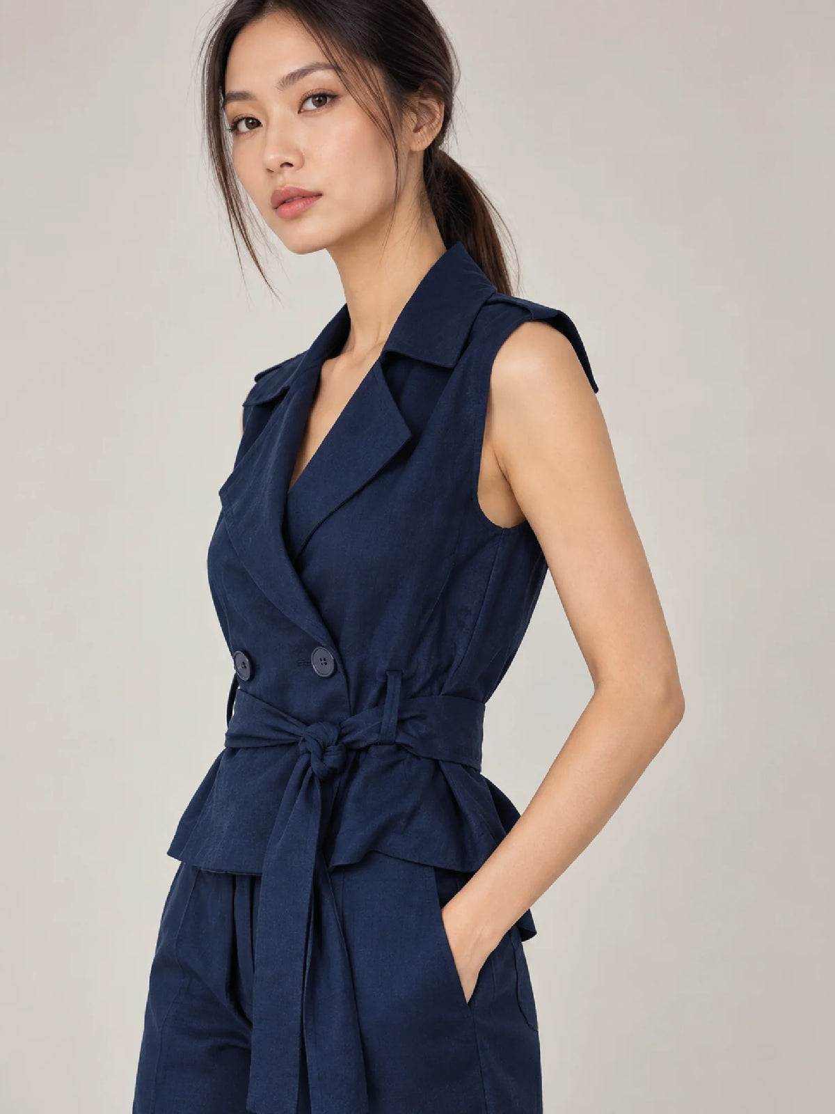 Maura Navy Blouse
