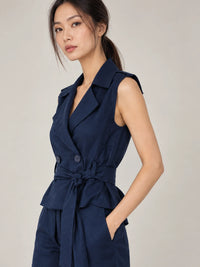Maura Navy Blouse