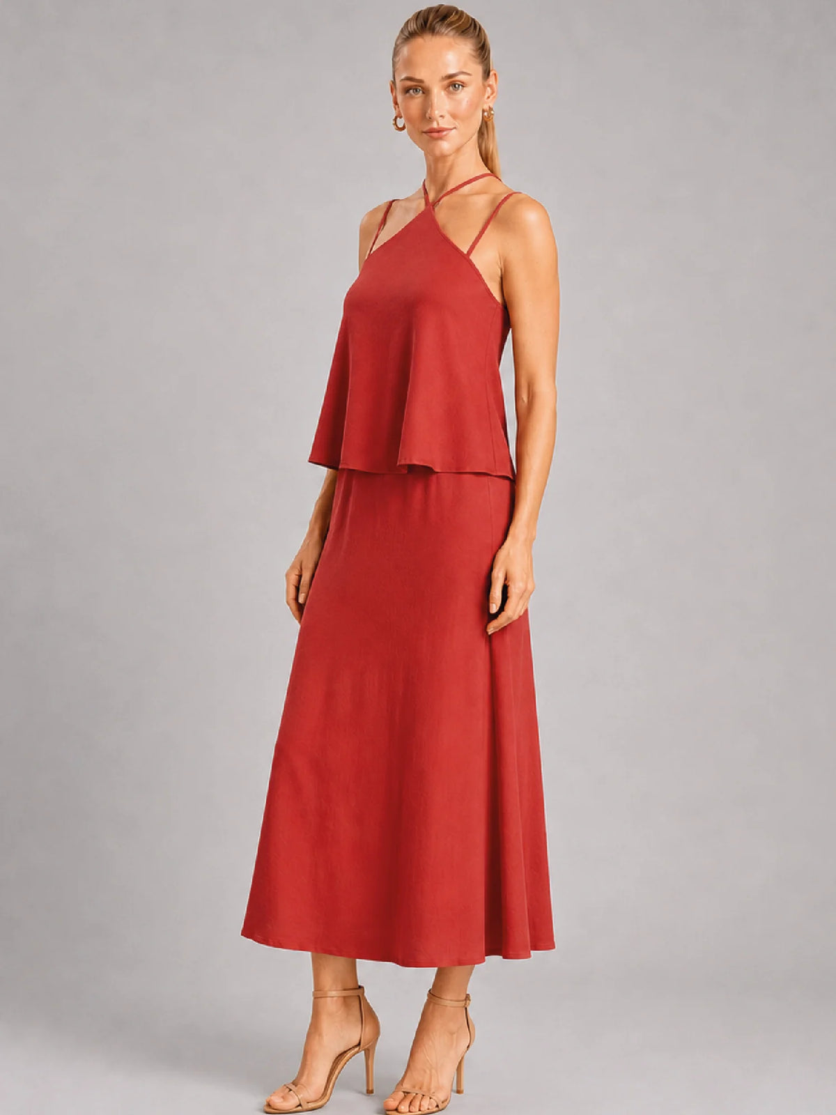 Amaris Red Maxi Dress