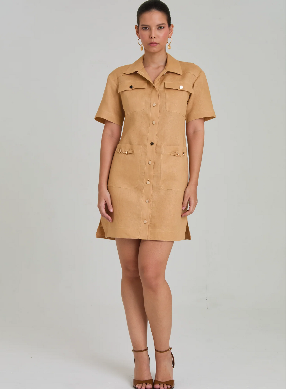 Lavanda Camel Short Dress