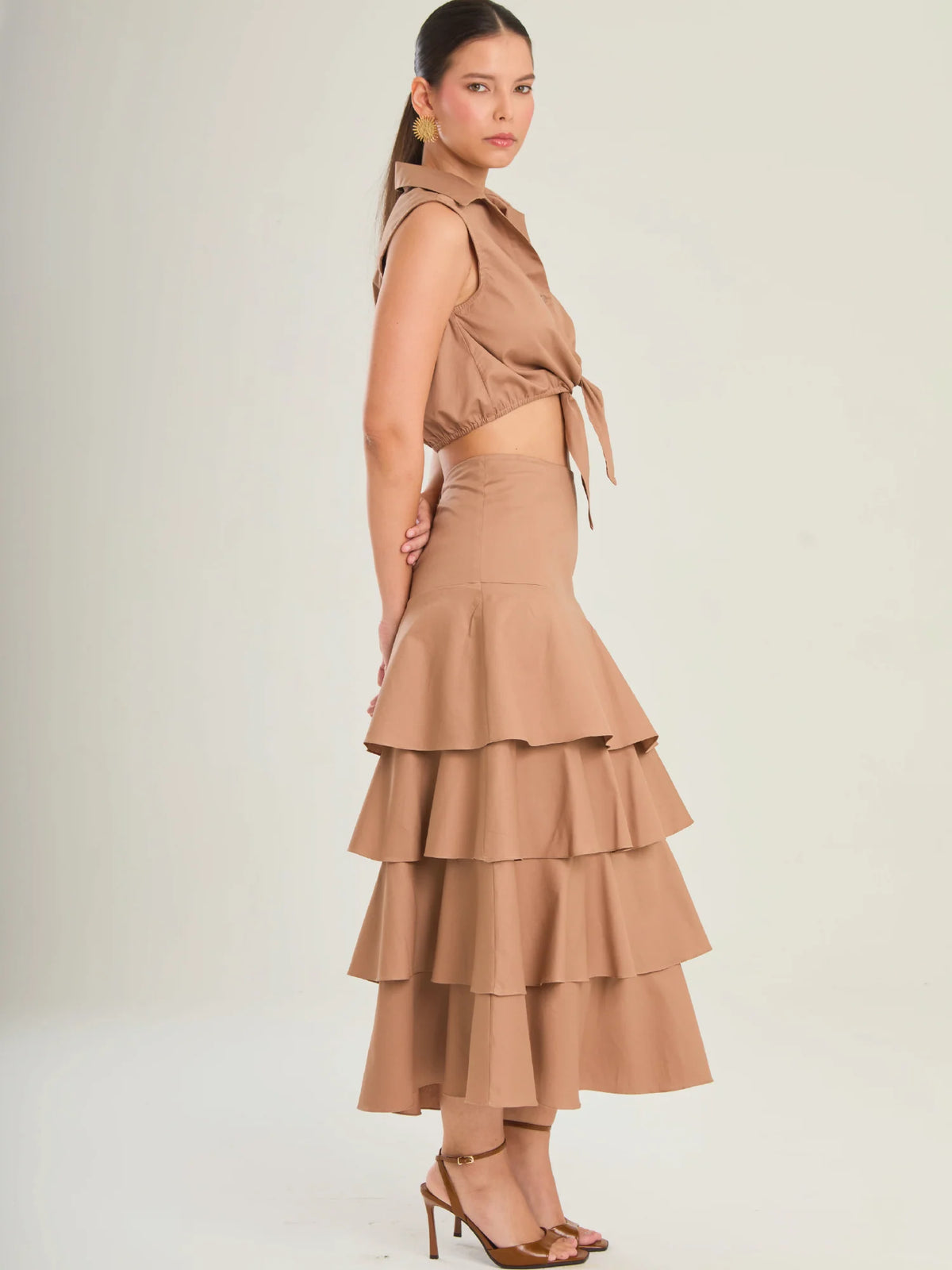 Perugia Brown Maxi Skirt