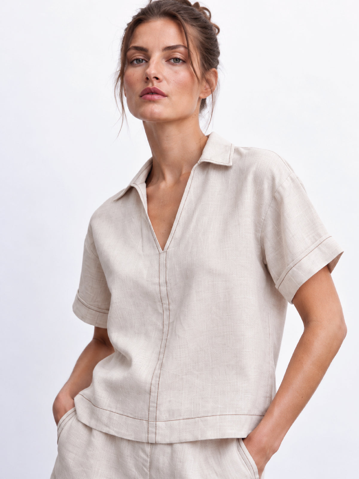Hannane Natural Blouse