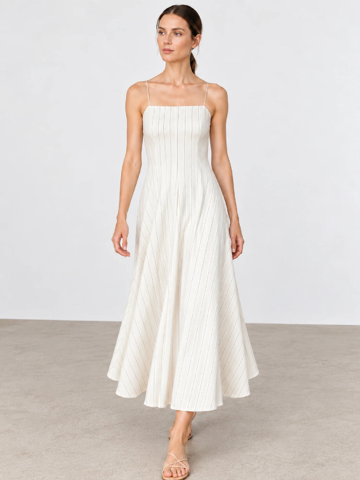 Renne White Long Dress
