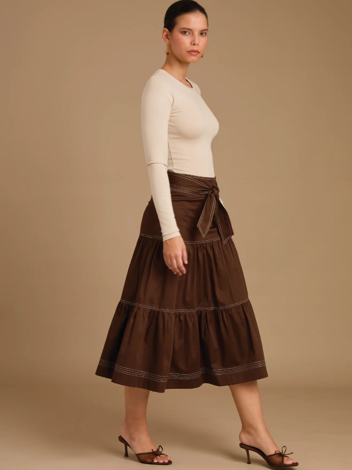Ancara Brown Maxi Skirt