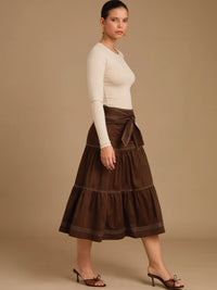 Ancara Brown Maxi Skirt