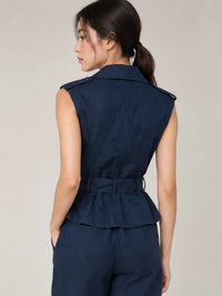 Maura Navy Blouse
