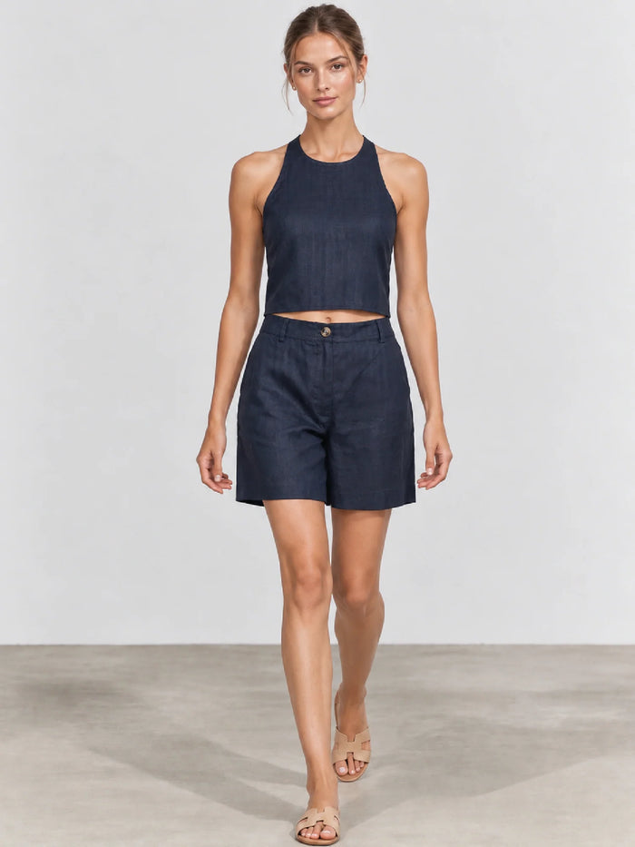 Leonor Navy Bermuda Shorts