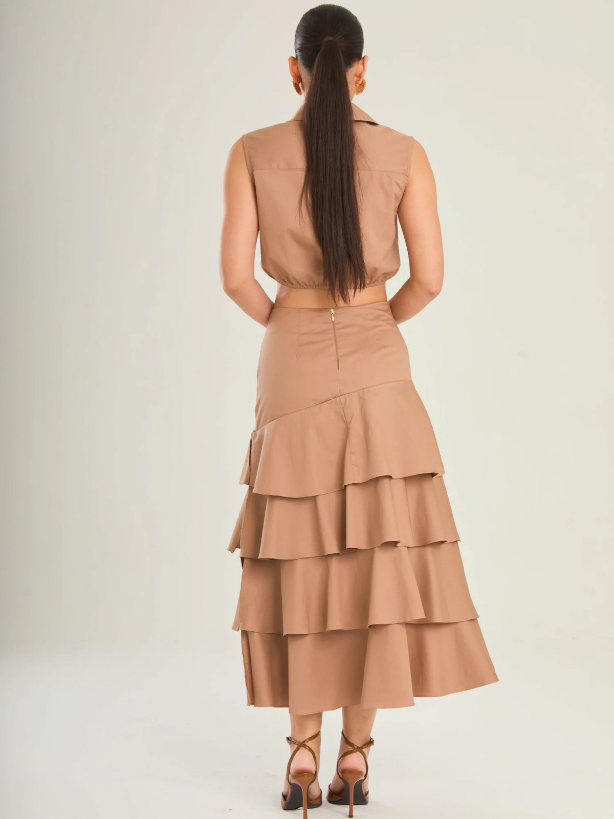 Perugia Brown Maxi Skirt