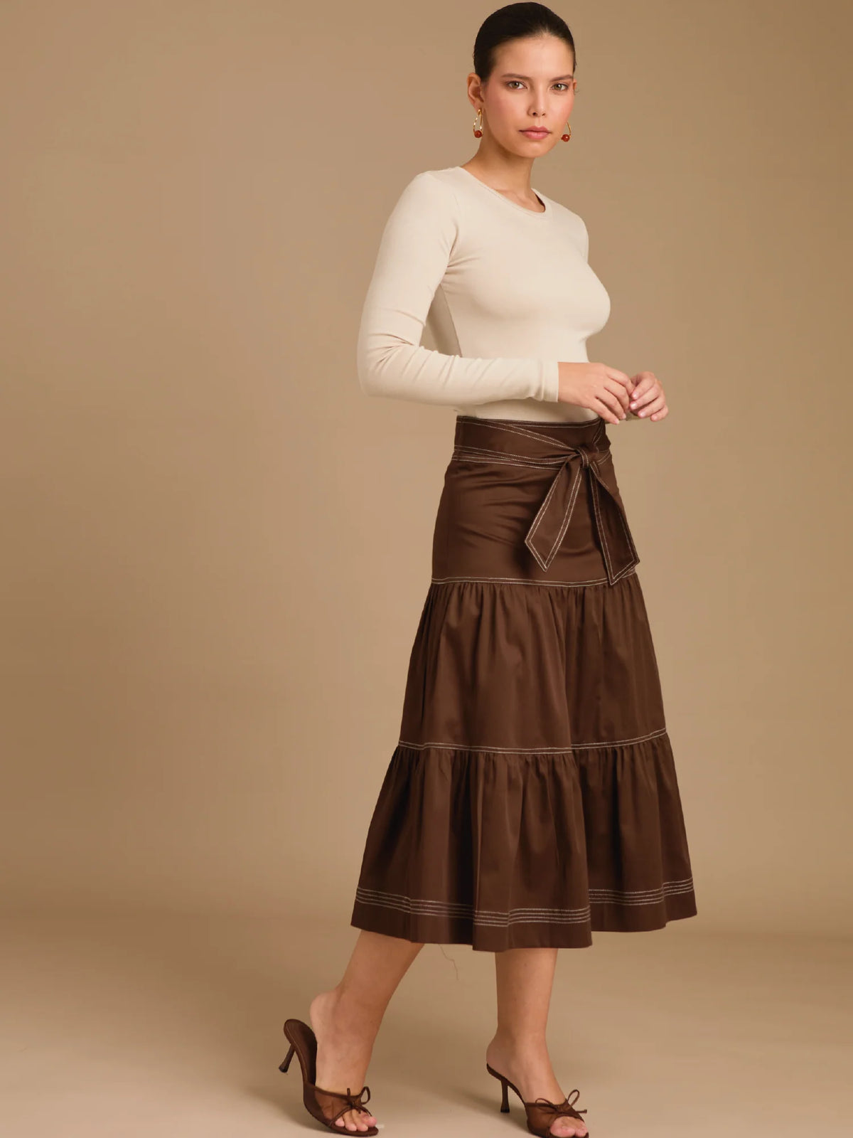 Ancara Brown Maxi Skirt