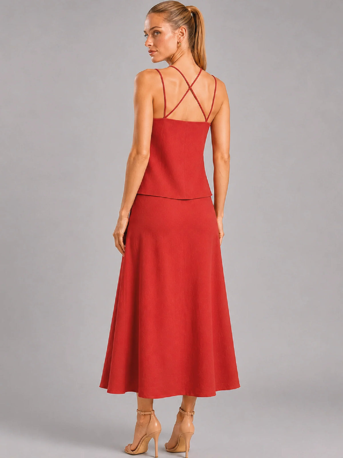 Amaris Red Maxi Dress