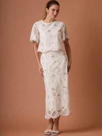 Pana Long Skirt White