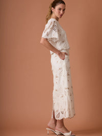 Pana Long Skirt White