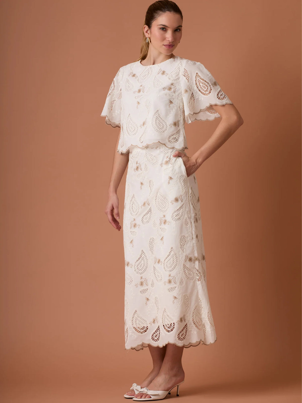 Pana Long Skirt White