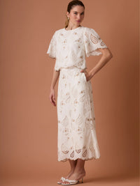 Pana Long Skirt White