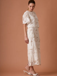 Pana Long Skirt White