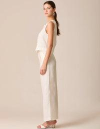 pantalon largo de corte recto y bota ancha elegante 