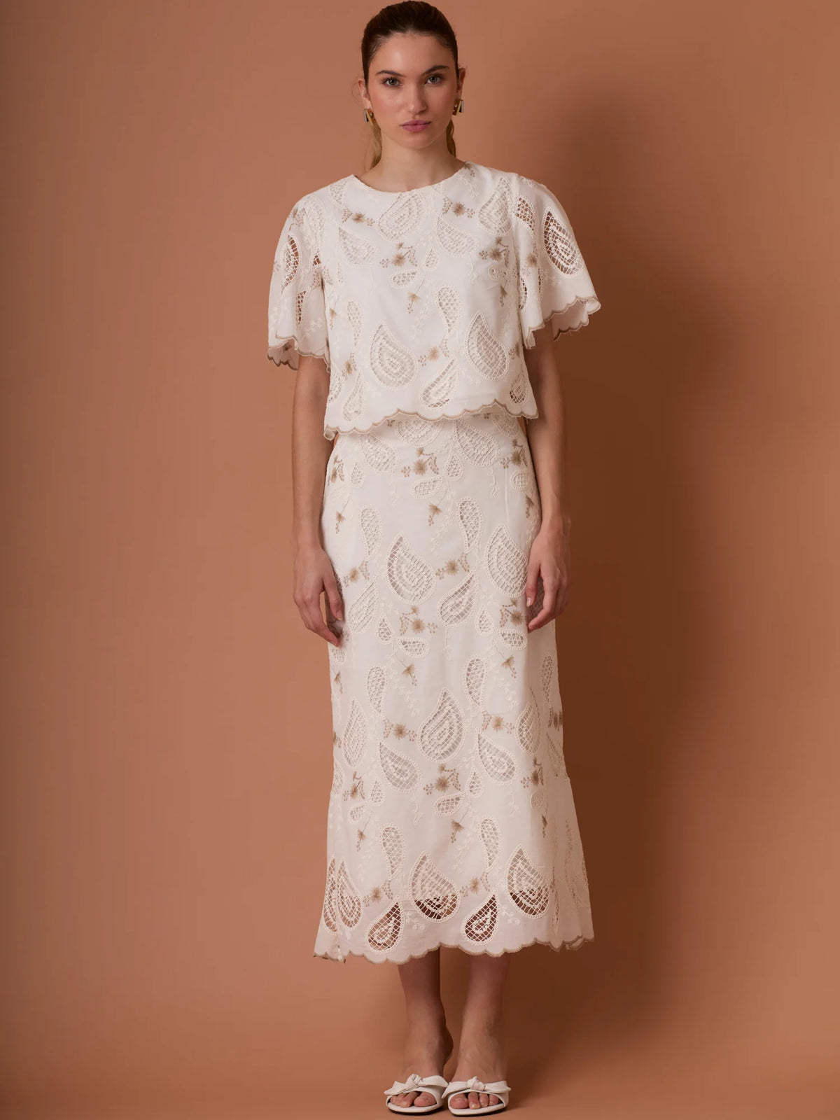 Pana Long Skirt White